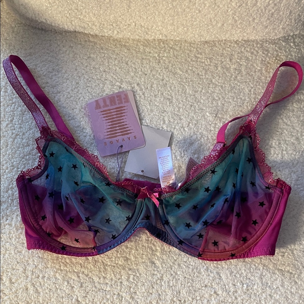 Savage X Fenty Multicolor Star Mesh Bra